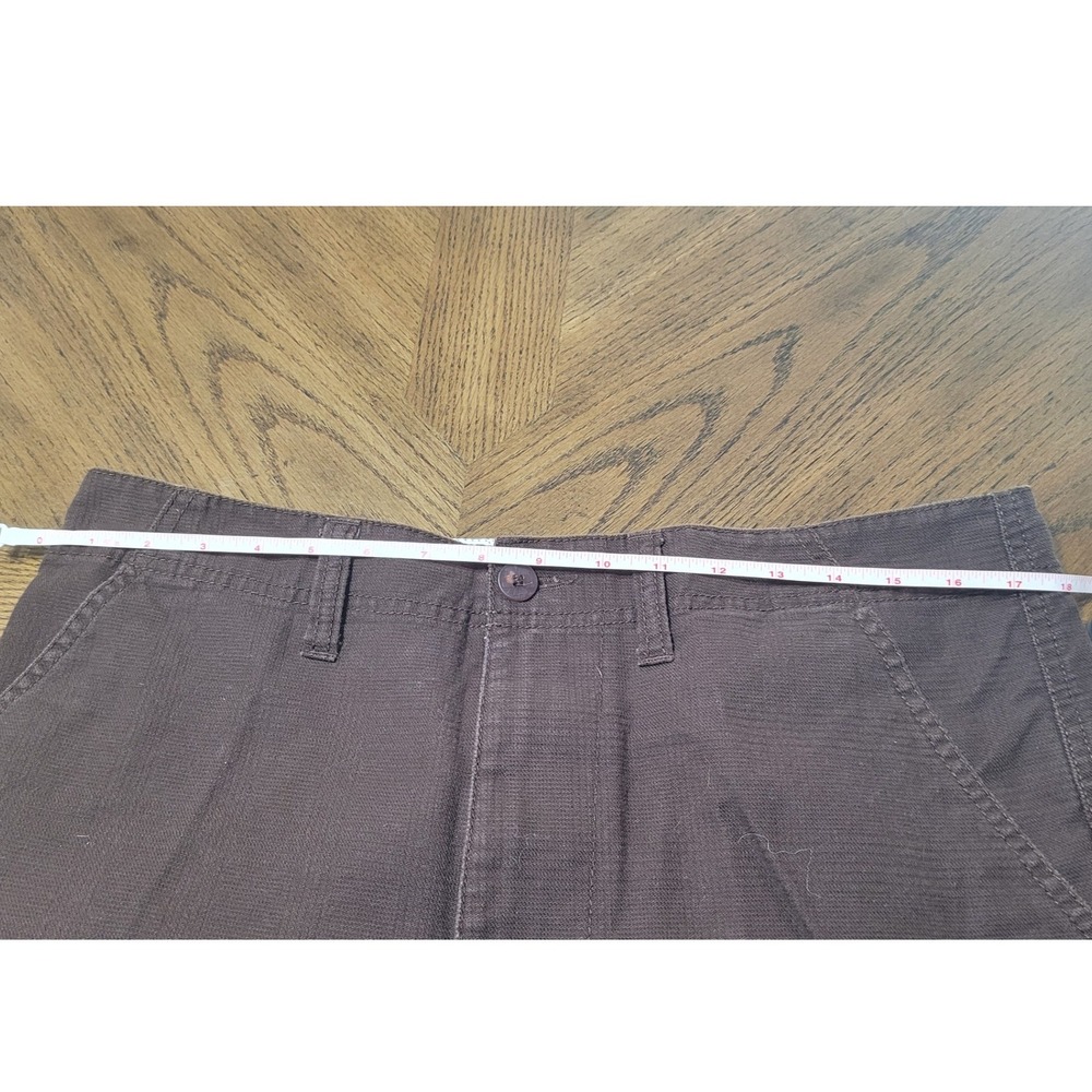 Vans Mens 34 Brown Cargo Shorts Skull Paisley Embroidery Ripstop Skater Utility - Picture 4 of 9